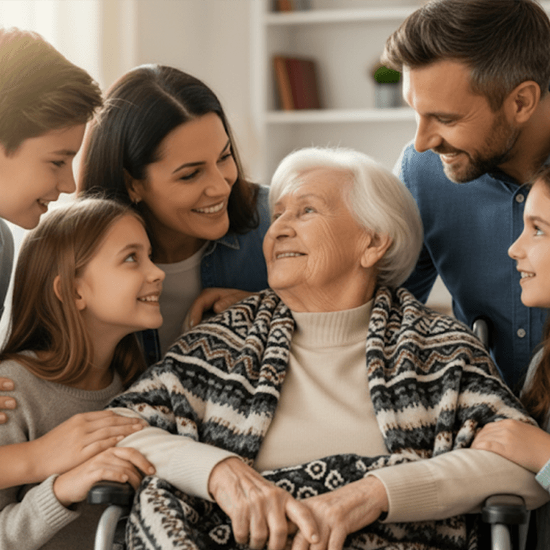 Happy family at home
