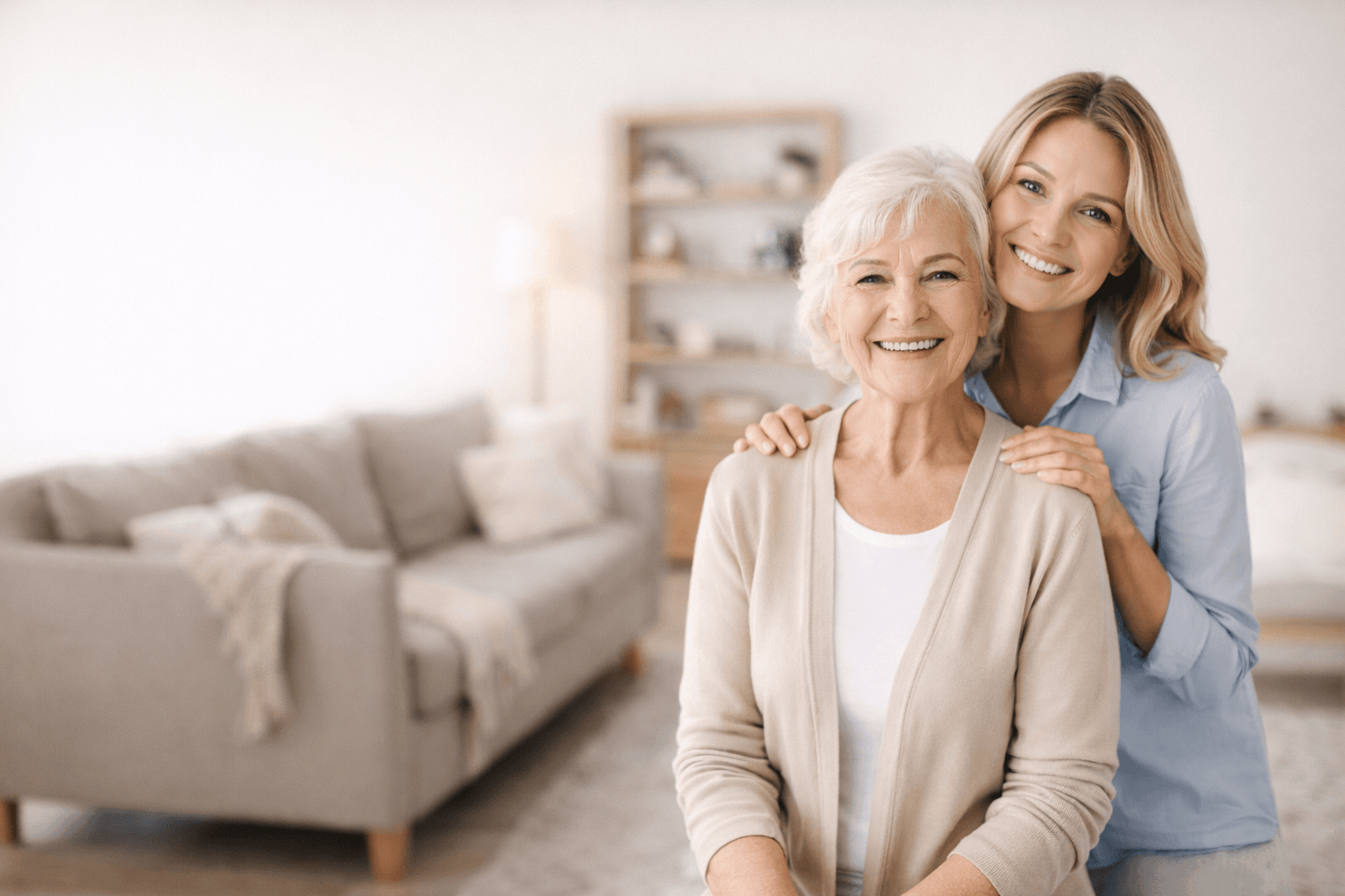 Older couple smiling together